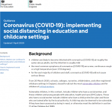 Coronavirus (COVID-19)  Implementing Social Distancing In Education And Childcare Settings - GOV UK
